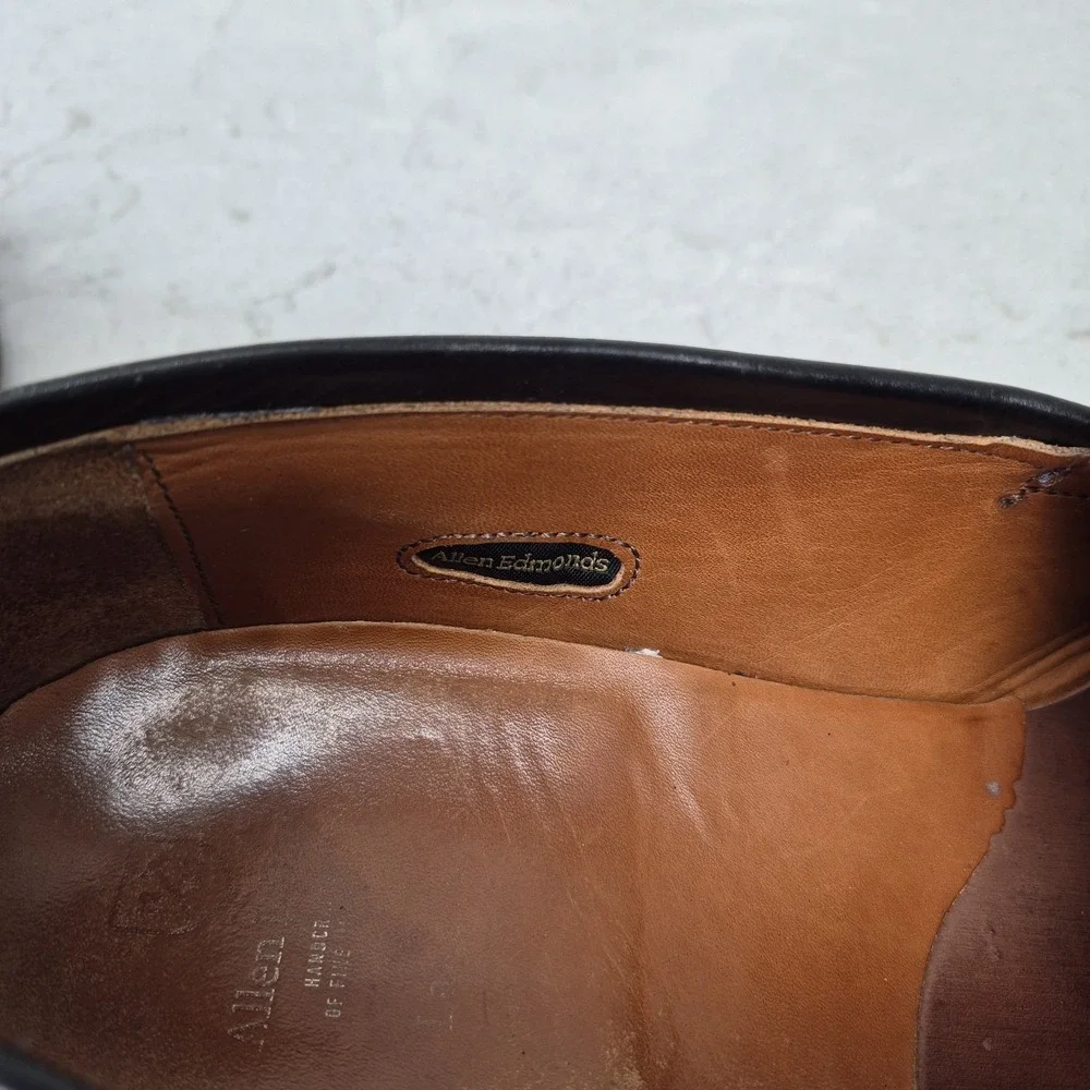Allen Edmonds Lake Forest Loafers Shoes Black Leather‎ Hand Crafted in USA 12 D